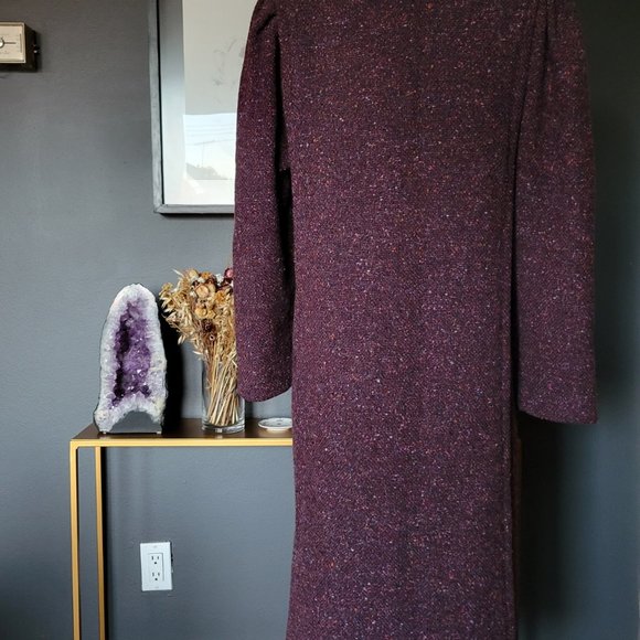 1980s C.A.P.R.I. Purple Bouclé Tweed Wool Coat XS/S-M - Picture 4 of 10